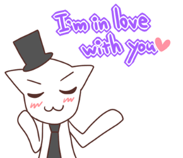 Gentleman White Cat sticker #9315439