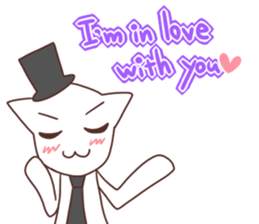 Gentleman White Cat sticker #9315439