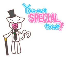 Gentleman White Cat sticker #9315440