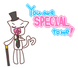 Gentleman White Cat sticker #9315440