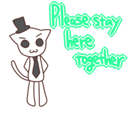 Gentleman White Cat sticker #9315443