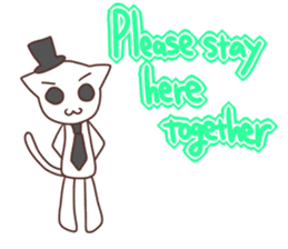 Gentleman White Cat sticker #9315443