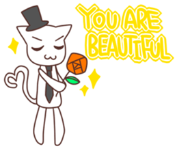 Gentleman White Cat sticker #9315445