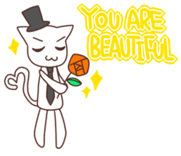 Gentleman White Cat sticker #9315445