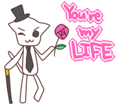 Gentleman White Cat sticker #9315447