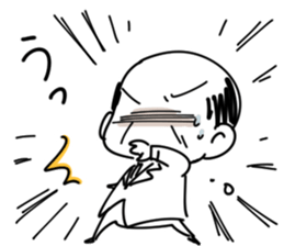 Pretty old man and Cat and Chick. sticker #9315754