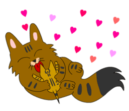 Big cat small cat Deji and Tora (English sticker #9316342