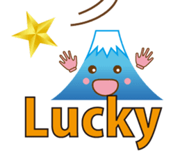 Lucky Japanese words and Mt. Fuji. sticker #9319091