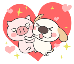 Puppy and piglet 2 sticker #9321306