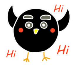 Hello Charcoal - black chicken sticker #9322368