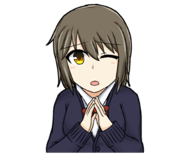 Simple high school girl sticker #9322614