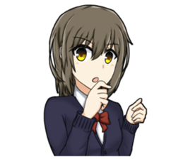 Simple high school girl sticker #9322622