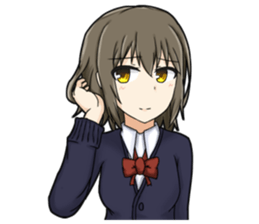 Simple high school girl sticker #9322635