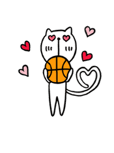 the cat loves basketball sticker #9322953