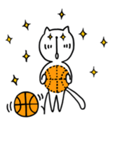 the cat loves basketball sticker #9322954