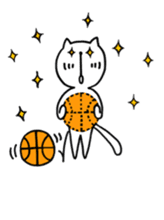 the cat loves basketball sticker #9322954