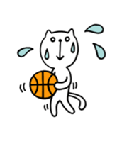 the cat loves basketball sticker #9322955