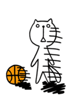 the cat loves basketball sticker #9322956