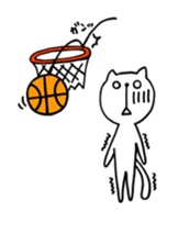 the cat loves basketball sticker #9322957