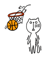 the cat loves basketball sticker #9322957