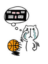 the cat loves basketball sticker #9322960