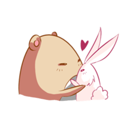The kind bear and the sulky bunny2(EN) sticker #9325474