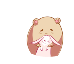 The kind bear and the sulky bunny2(EN) sticker #9325477