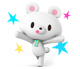 White Little Bear 3D sticker #9327412