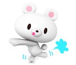 White Little Bear 3D sticker #9327422