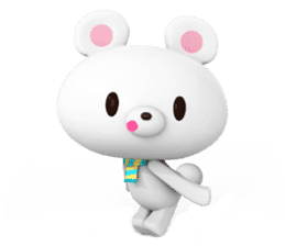 White Little Bear 3D sticker #9327427