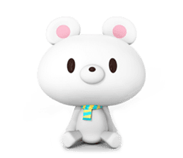 White Little Bear 3D sticker #9327442