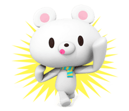 White Little Bear 3D sticker #9327446