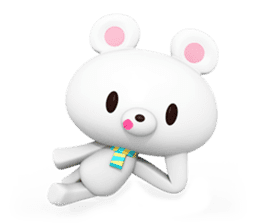 White Little Bear 3D sticker #9327447