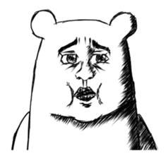 Polar bear funny face sticker #9328610