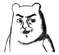 Polar bear funny face sticker #9328611