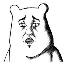 Polar bear funny face sticker #9328621
