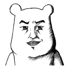 Polar bear funny face sticker #9328625