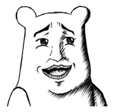 Polar bear funny face sticker #9328627