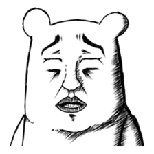 Polar bear funny face sticker #9328634