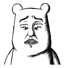 Polar bear funny face sticker #9328641