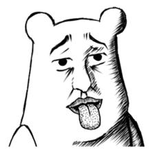 Polar bear funny face sticker #9328642