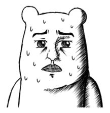 Polar bear funny face sticker #9328644