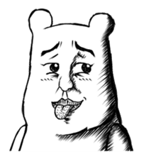 Polar bear funny face sticker #9328646