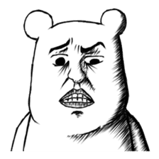 Polar bear funny face sticker #9328648