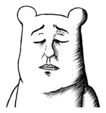Polar bear funny face sticker #9328653