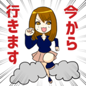 kawaii Japan of active high school girls sticker #9329310