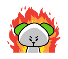 Dog of a green ear sticker #9331891