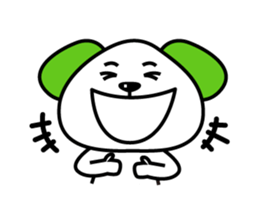 Dog of a green ear sticker #9331893