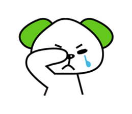 Dog of a green ear sticker #9331897