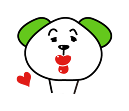 Dog of a green ear sticker #9331900